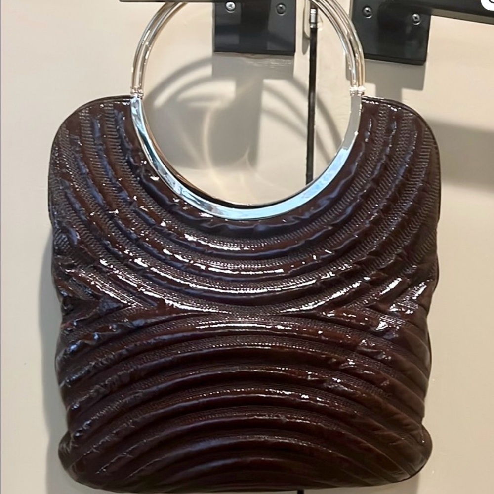 Elie Tahari  Brown Handbag with Silver Accents